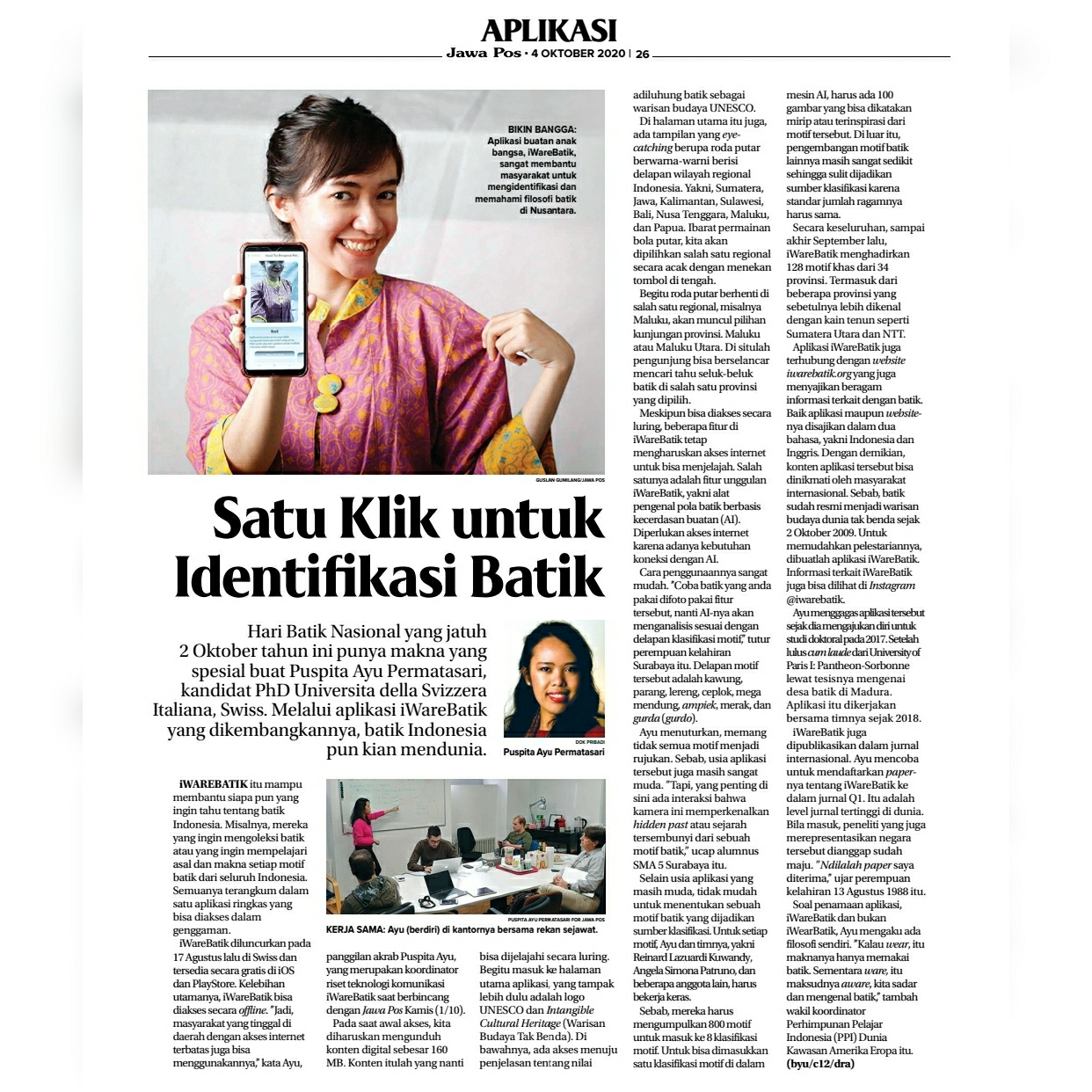 iWareBatik on Youth Oath Day 2020: Exclusive interview with Jawa Pos, Mata Garuda LPDP and Australian Garland Magazine